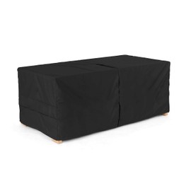 Covermates Deck Box Cover - Heavy-Duty Polyester, Weather Resistant, Drawcord Hem, Seating and Chair Covers, 84W x 38D x 35H, Ripstop Black