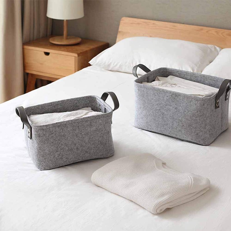 Felt Basket, 2 Pieces, Felt Storage Box, Felt Baskets with
