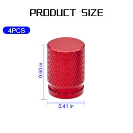 KHGUZ Car Tire Valve Caps, 4PCS Aluminum Alloy Dustproof Vehicle Wheel Cover, Leakproof Automotive Rim Air Stem Protector Accessories, Universal for Trucks Motorcycles SUVs (Red)