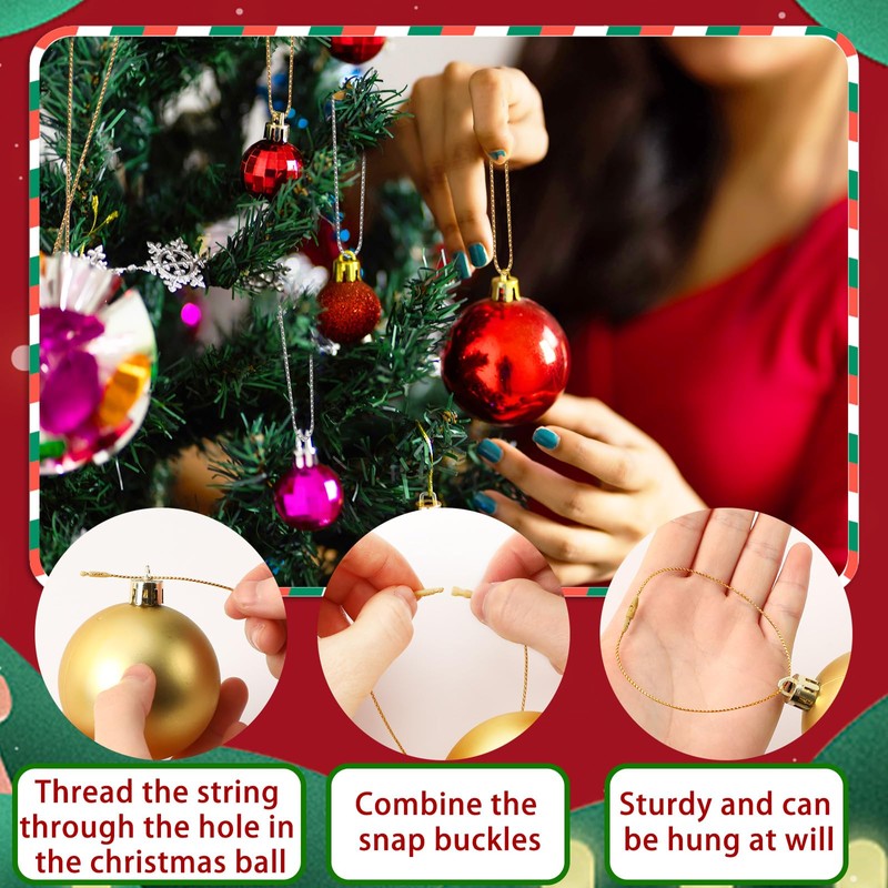 AUGSUN Christmas Baubles Hanger Hooks, Pack of 200 Christmas Tree