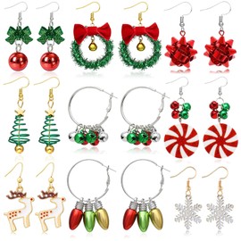 Christmas Earrings Set, Christmas Earrings, Women's Christmas Earrings, Creative Christmas Earrings, Christmas Decorations for Girls and Women, Copper Cotton