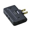 Elpa A-36H(BK) Corner Tap, Outlet Power Tap, 3 Outlets