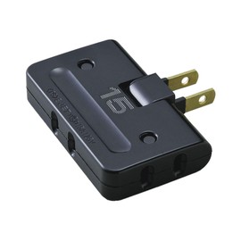 Elpa A-36H(BK) Corner Tap, Outlet Power Tap, 3 Outlets