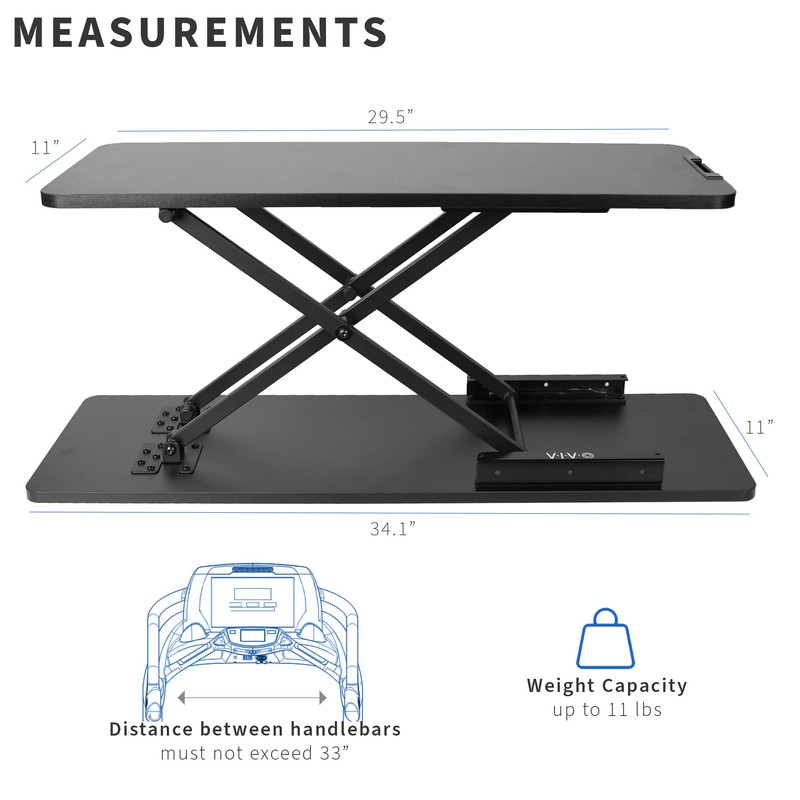 VIVO Universal Treadmill Desk Riser, Height Adjustable Platform for Notebooks,
