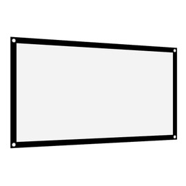 16:9 Projection Screen, Non Crease White Projector Screen, 16:9 Thicken Portable Non Crease Soft White Polyester Projector Curtain Projection Screen (60 Inch)