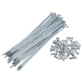 TUCKBOLD Bicycle Spokes Bike Wheel Spokes Silver Tone Nipple 1 Set 13G 148mm Length 45 Steel Galvanized