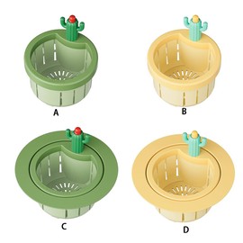 BEALIFE Lifting Hands Without Getting Dirty Cactus Sink Filter Screen for Kitchen Elastic Press to Open Bottom and Remove, Green