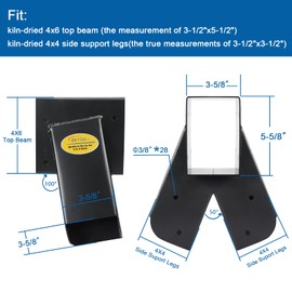 BETOOL Swing Set Brackets - 2pcs A Frame Swing Bracket Hardware with All Mounting Accessories (Black)