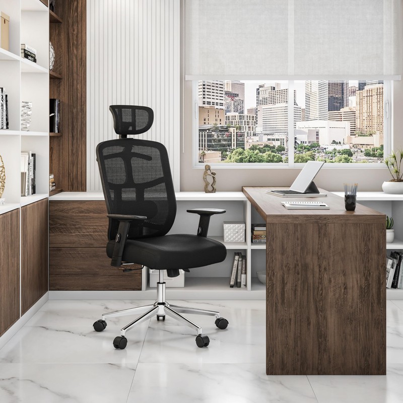 Techni Mobili Mesh Office Chair, Black