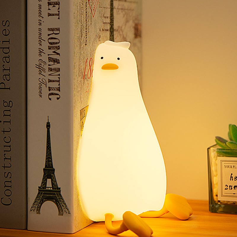 LED Night Light Cute Lying Duck Shape Soft Silicone Soft