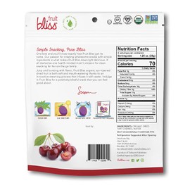 Organic Dried Cherries, Dried Fruit Snacks – Soft & Juicy Pitted Tart Cherry – Organic Fruit Snacks, Natural Dried Fruit Pouches, Non-GMO, Gluten-Free, Vegan Snacks (3 Pack - 4 Oz)