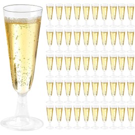 Plastic Champagne Glasses 160 ml Champagne Flutes Plastic Champagne Flutes BPA-Free Reusable for Champagne Reception Party Picnic Birthday Wedding Stag Night Pack of 27 (Transparent)