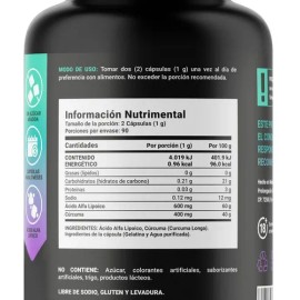 🌟💊 B Life Ácido Alfa Lipoico 1000mg + Cúrcuma: Potente Antioxidante y Soporte para Neuropatía y Metabolismo (180 Cápsulas Veganas) ✨🌿