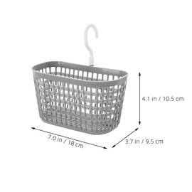 Luxshiny 6pcs Plastic Hanging Baskets Wall Mounted Shower Baskets Hanging Basket Organizer with 360 Degree Rotating Hook Rectangle Storage Baskets for Kitchen Bathroom, 18.00X10.50X9.50CM, Grey