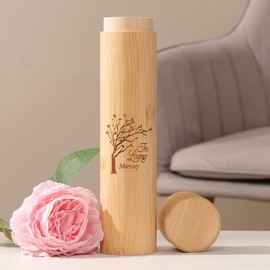 youdear memorials Eco Bomboo Scattering Urn – Biodegradable Scattering Tube for Ashes - Small Cremation Urn for Adult Ashes (Family tree, set of 4)