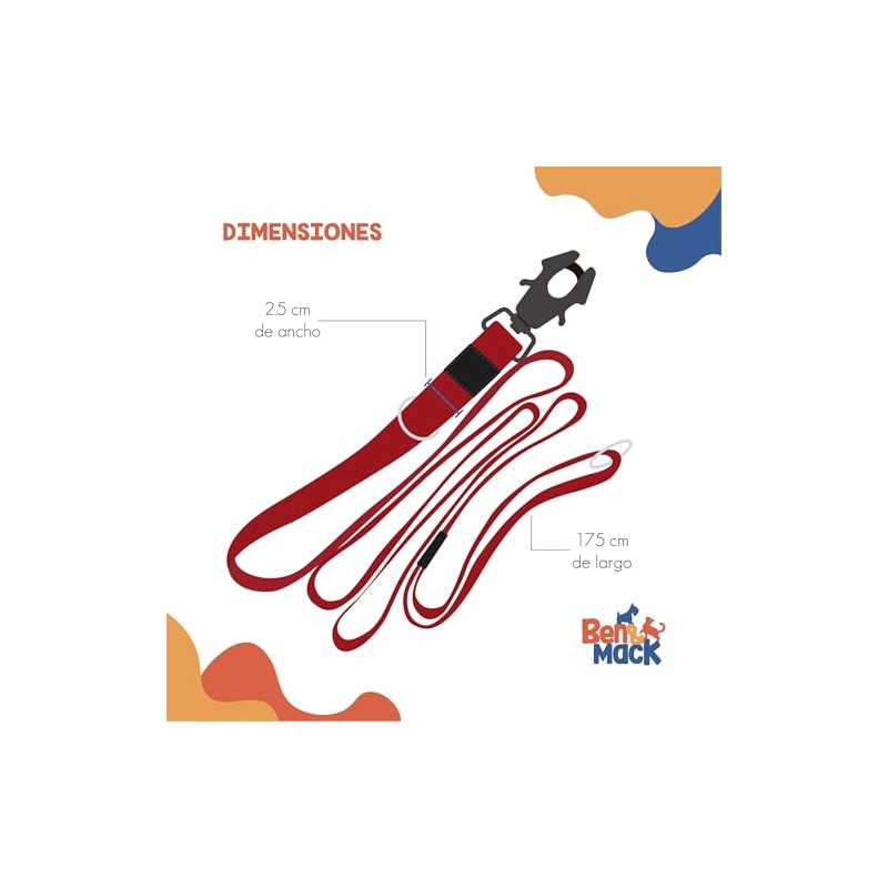 BEN&MACK Correa para Perro Ajustable 4 en 1, Collar con
