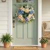 Quixem 22 Inch Hydrangea Wreath for Front Door Decor, UV