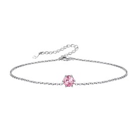 Silvora 925 Silver Anklet with October Birthstone - Beautiful Women's Anklet