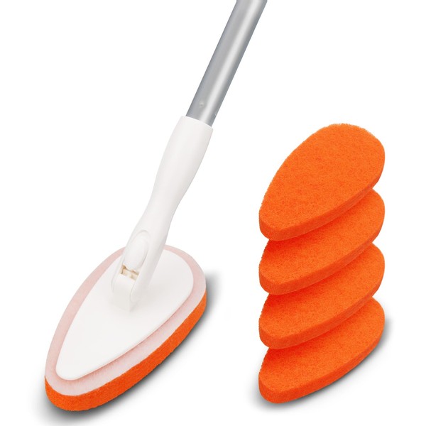 Qaestfy Shower Bathtub Tub Tile Scrubber Cleaning Brush with 51''