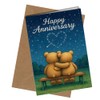 Oscar Finks Anniversary Card, Romantic Bear Couple Design, Starry Night
