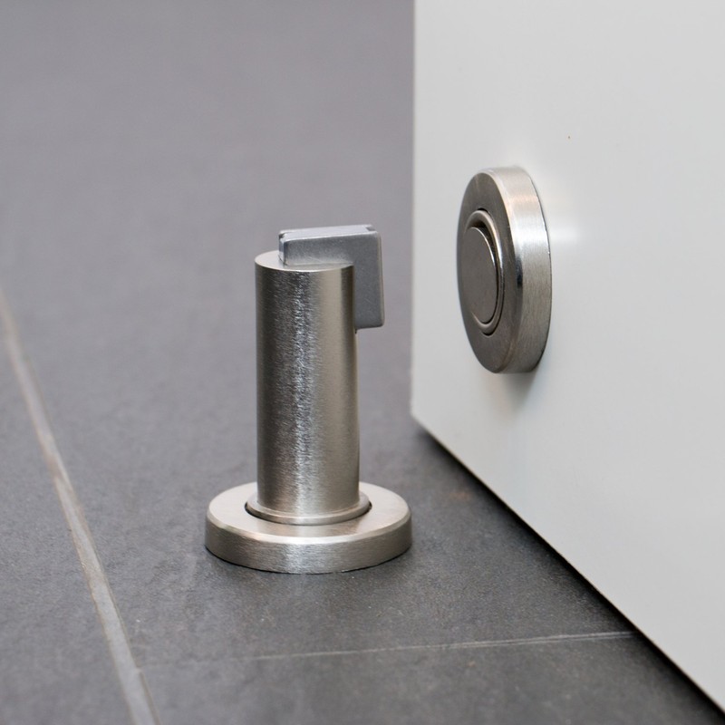 Stoppwerk Magnetic Door Stop - Antique-Look Stainless Steel Door Stopper
