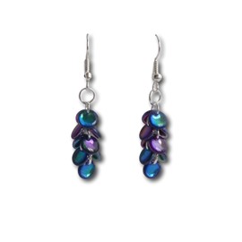 Mermaid Tail Dangle Earrings (Multicoloured, sterling-silver)