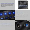 Rocker Switch Panel 4 Gang 12‑24V 5 Pin Blue Light