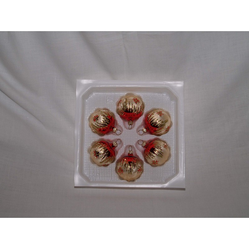 Jingle Bells Lauscha Weihnachtskugel 5cm Tradition 6er Set Glas Christbaumschmuck