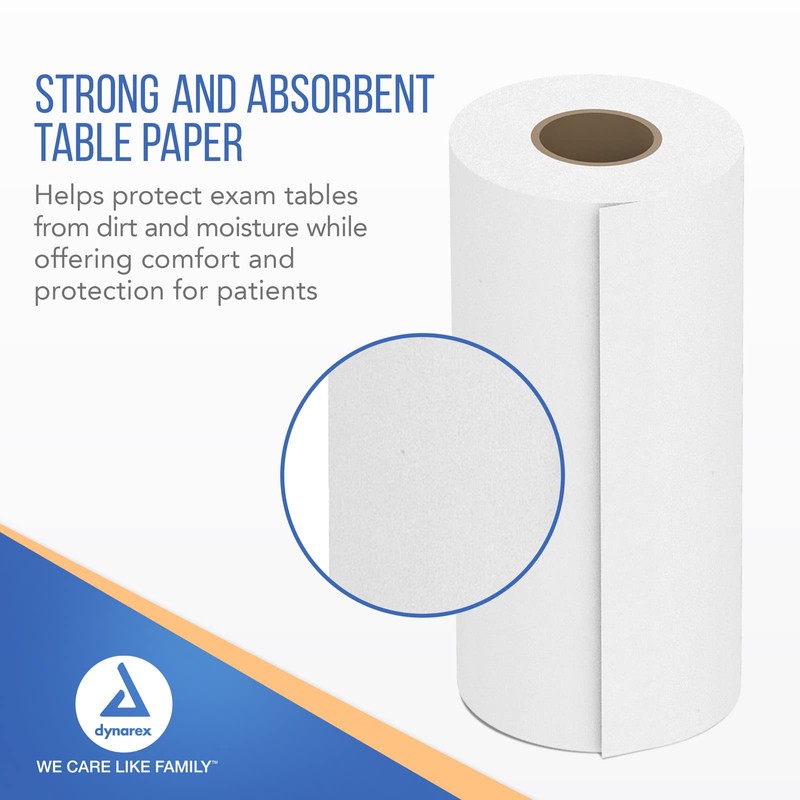 Dynarex 4479 Headrest Table Paper, 8"x 225 ft, Pack of