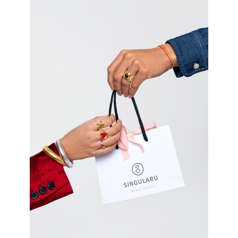 SINGULARU - My Onyx Ring - Solid Brass Ring with