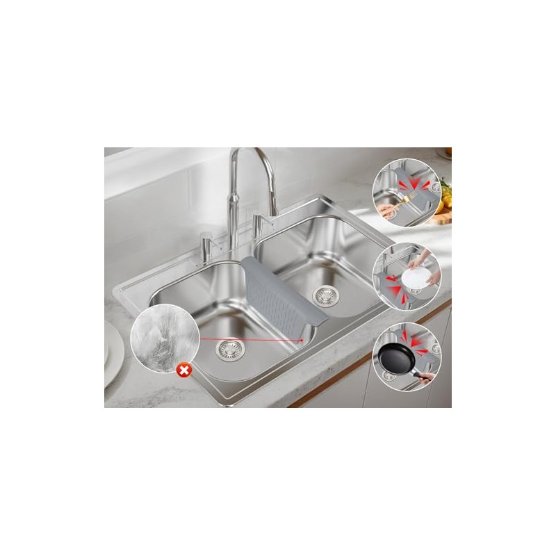 Sink Saddle, Kitchen Sink Mat, Divider Protector Mat, Silicone Protector