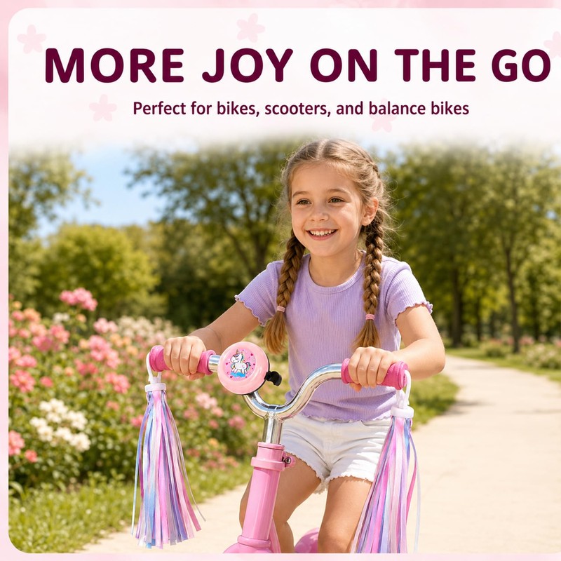 4 Pcs Bike Bell with Tassels, Girl Bike Accessories