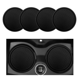 Ohleats 4PCS Car Cup Holder Coaster, Honeycomb Waterproof Embedded in Ornaments Coaster, 2.75'' PVC Car Anti Slip Cup Holder Insert Coaster, Universal Car Accessories for Most Cars (Black)