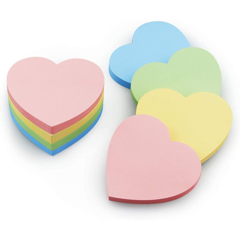 Early Buy 3x3 Heart Shape Sticky Notes 8 Pads/Pack, 75