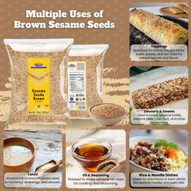 Rani Sesame Seeds Whole Brown, Raw (Till) 28oz (800gm) ~ All Natural | Gluten Friendly | NON-GMO | Kosher | Vegan | Indian Origin