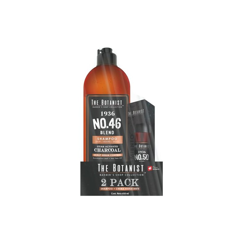 THE BOTANIST 2Pack Barber Collection, Shampoo Charcoal 500 ml +