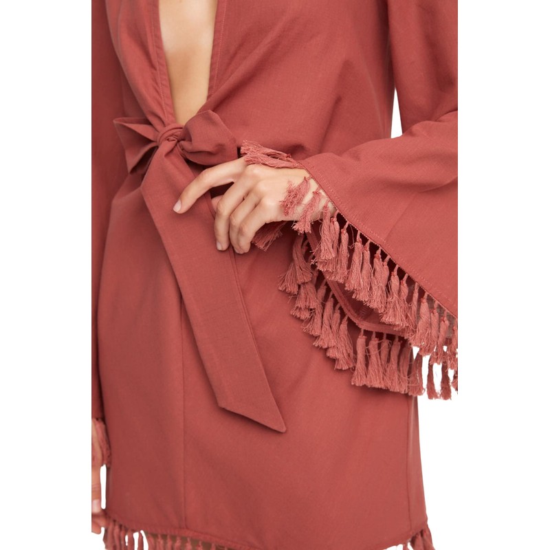Trendyol Women Relaxed Double-Breasted Shirt Collar Woven Kimonos & Kaftans