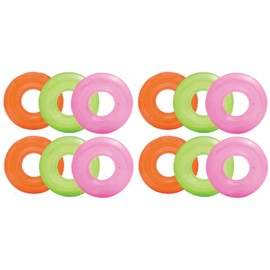 Intex Colorful Transparent Inflatable Swimming Pool Tube Raft (12-Pack)| 59260EP
