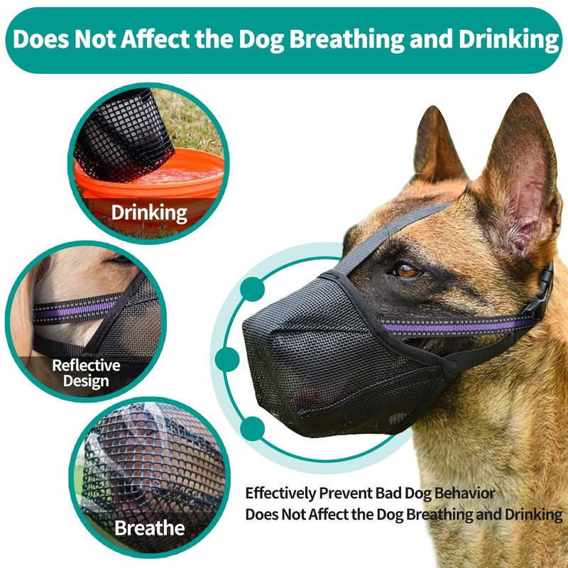 Dog Muzzle - Soft Mesh Muzzle for Small Medium Large