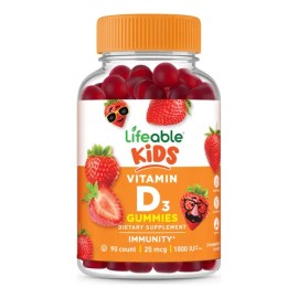 Lifeable Gomitas Vitamina D3 Niños 1000 Ui Sabor Fresa 90
