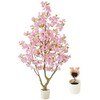 Warmplants 6ft Artificial Cherry Blossom Tree, Fake Sakura Pink Flower