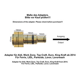 M&M Smartek Adapter for Lavor & Parkside & Aldi from 2015 Ferrex to M22 x 1.5 AG for Kärcher Quick Coupling High Pressure Conversion Kit