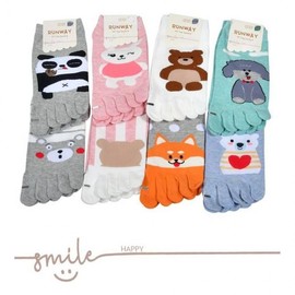 Lovely Character Toeless Sneaker Socks for Women 5 Pairs, Random Assortment - 24cm