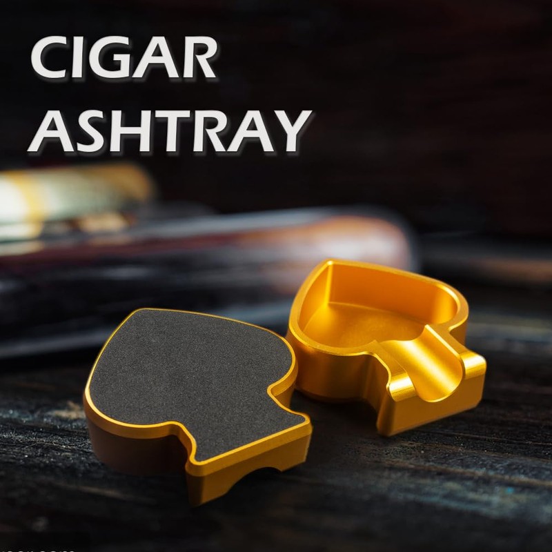 Defuzie Cigar Ashtray Aluminum Cigar Ashtrays for Outdoors Cigar Ash