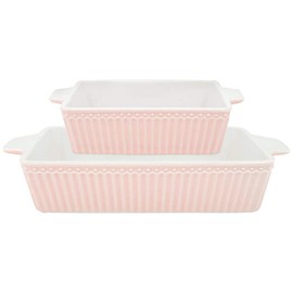 [W] Dishes Alice pale pink rectangular set of 2 small