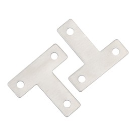 Pxyelec 20Pcs 3 Holes Angle Plate Corner Brace Flat T Bracket Connector 90 Degree Right Angle Fixing Repair Plated Joint Bracket Furniture Protector 40mm x 40mm / 1.6 x 1.6 inch