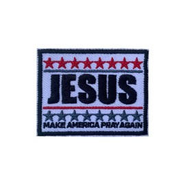 SANSFIUS Jesus Make America Pray Again Patch, Size 3 Inches Iron On Christian Embroidery Patches for Hats Clothes Backpacks Jeans, DIY Sew On Patches, Fabric Patches, Jesus Patch, Gifts for Christians