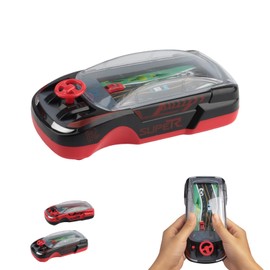 Handheld Racing Children's Racing Car - Arcade Retro Handheld Game Console with Colourful Car Casing, Electronic Toy for Children with Portable Steering Wheel and Mini Console (Red)