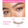 Brown Self Adhesive Glueless Lashes - False Eyelashes Waterproof Natural