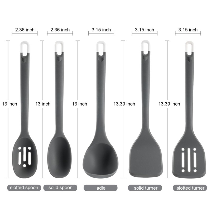 Silicone Kitchen Cooking Utensil Set: MOACC Heat Resistant 13.6in Long